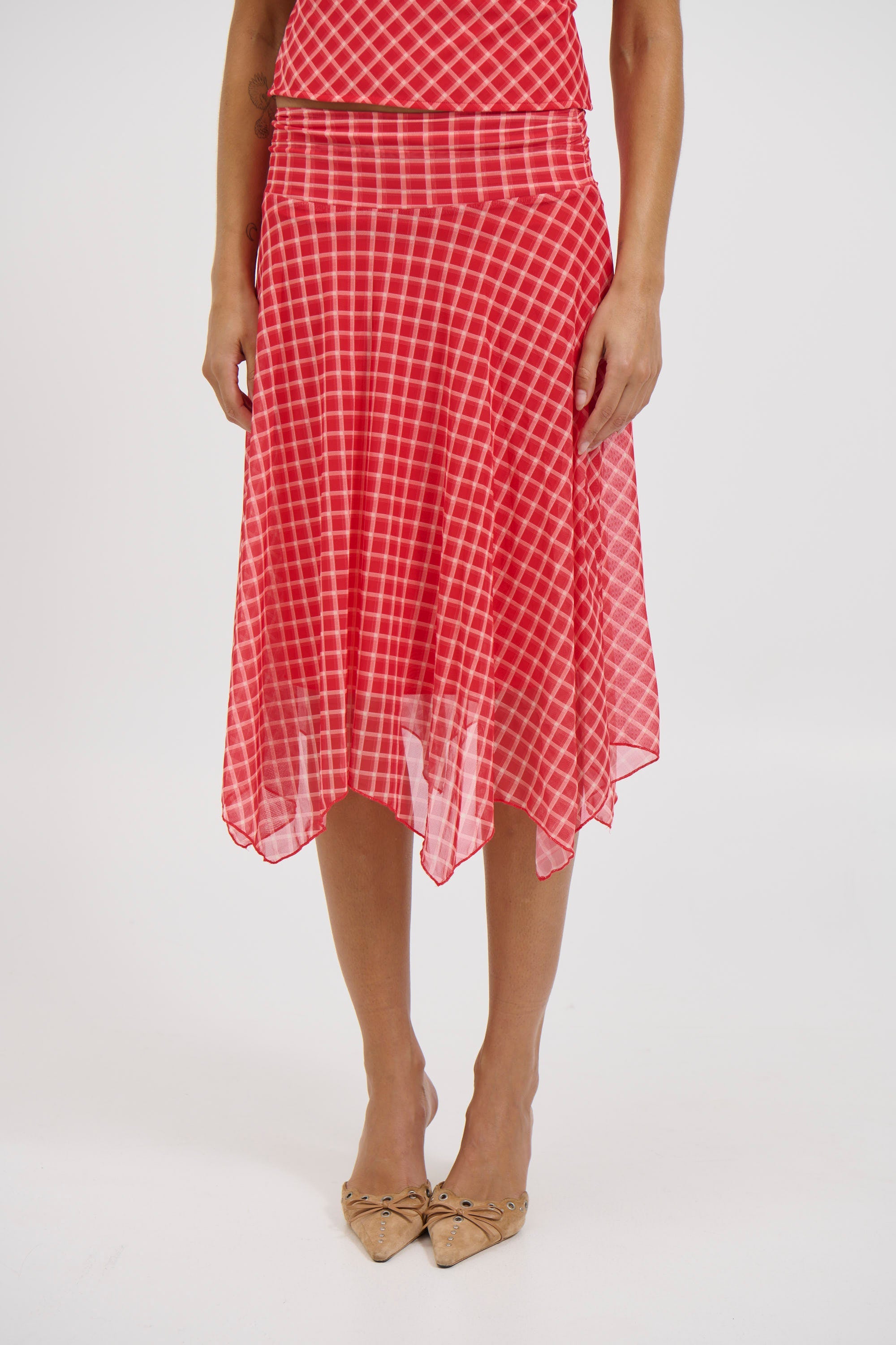 Adeline Midi Skirt Red