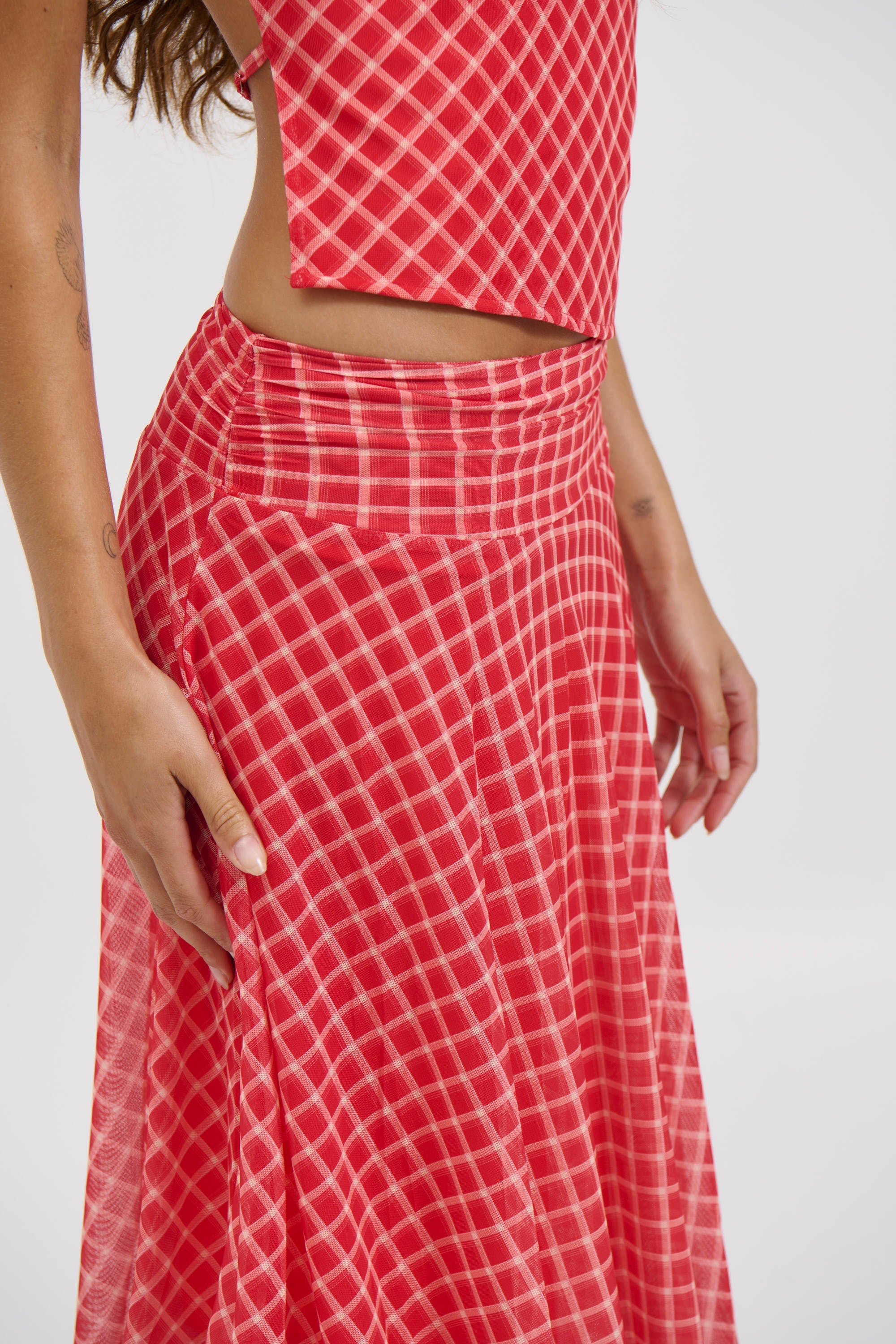Adeline Midi Skirt Red
