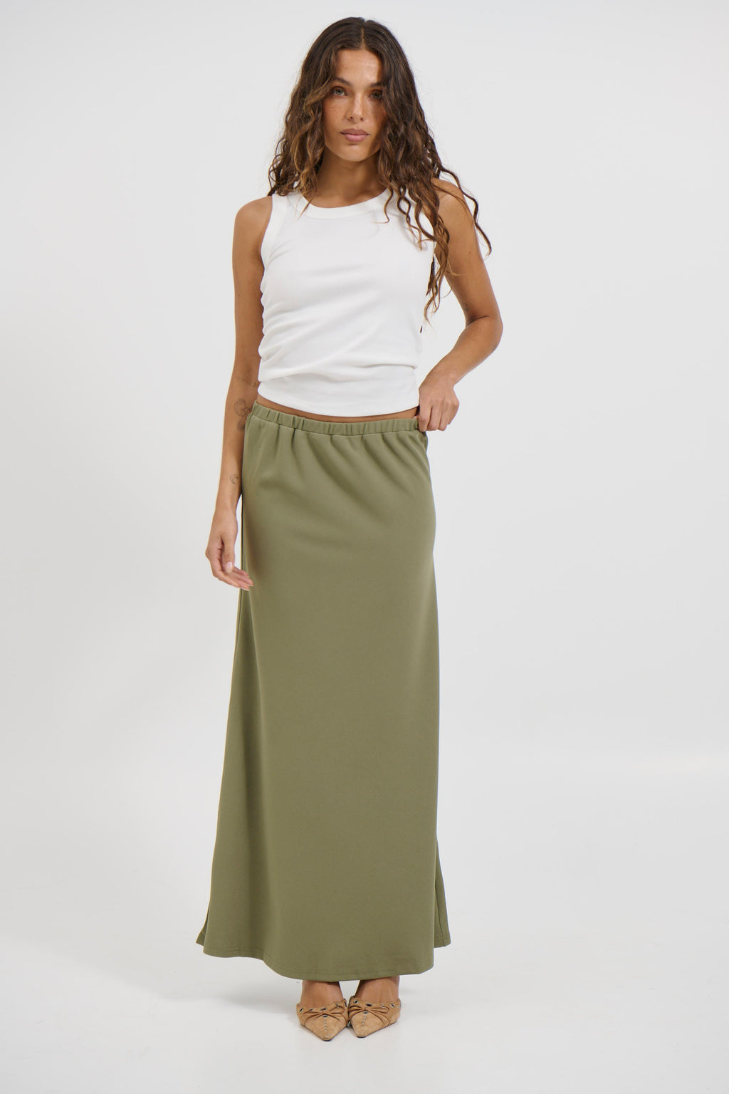 Bell Maxi Skirt Moss - FINAL SALE