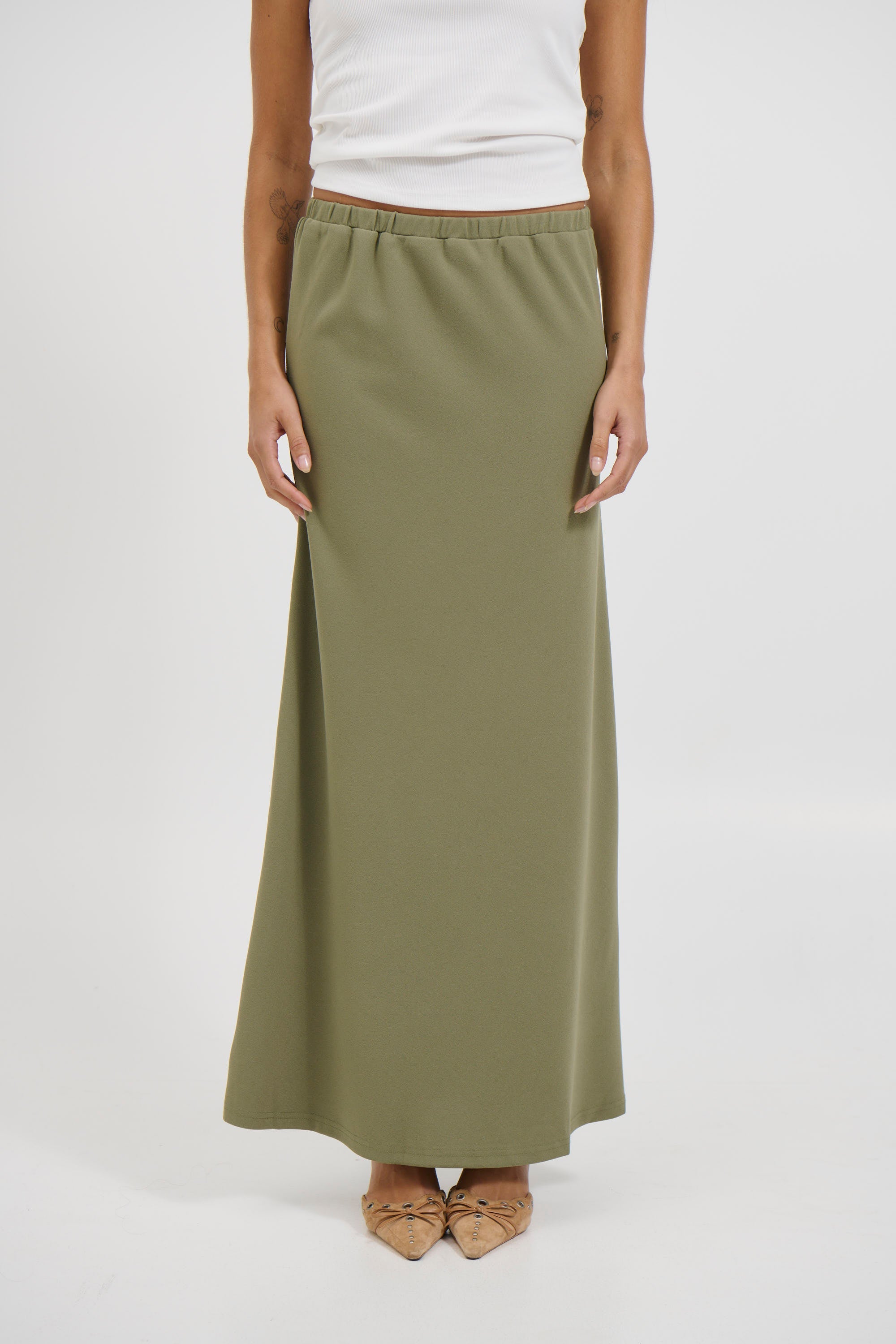 Bell Maxi Skirt Moss - FINAL SALE