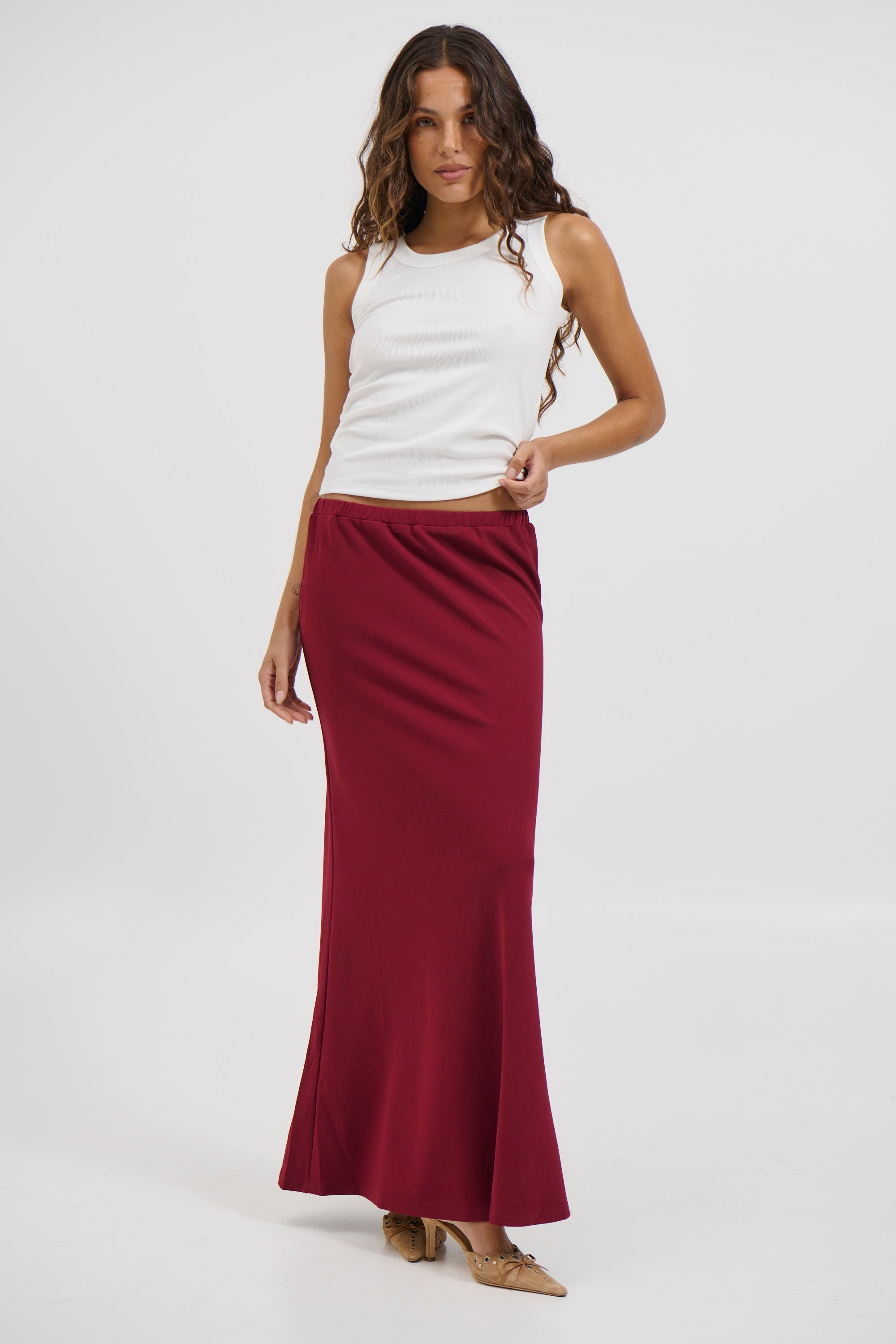 Bell Maxi Skirt Wine - FINAL SALE