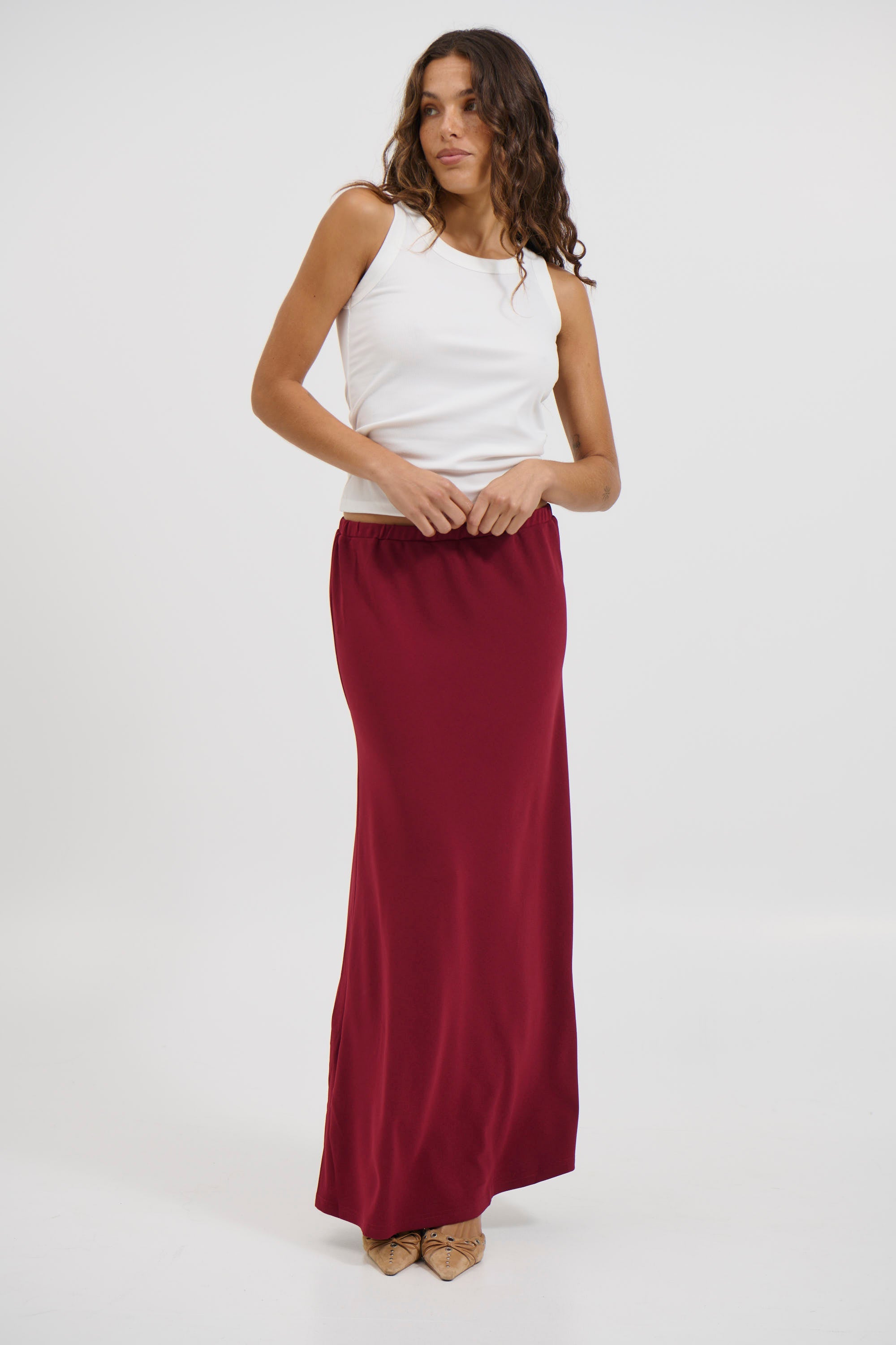 Bell Maxi Skirt Wine - FINAL SALE
