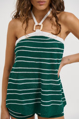 Melody Top Emerald Stripe