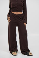 August Button Pant Chocolate