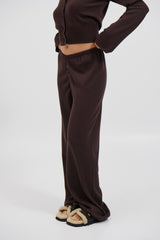 August Button Pant Chocolate