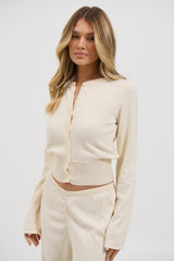 August Button Up Top Cream