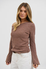 Hannah Long Sleeve Top Hazelnut