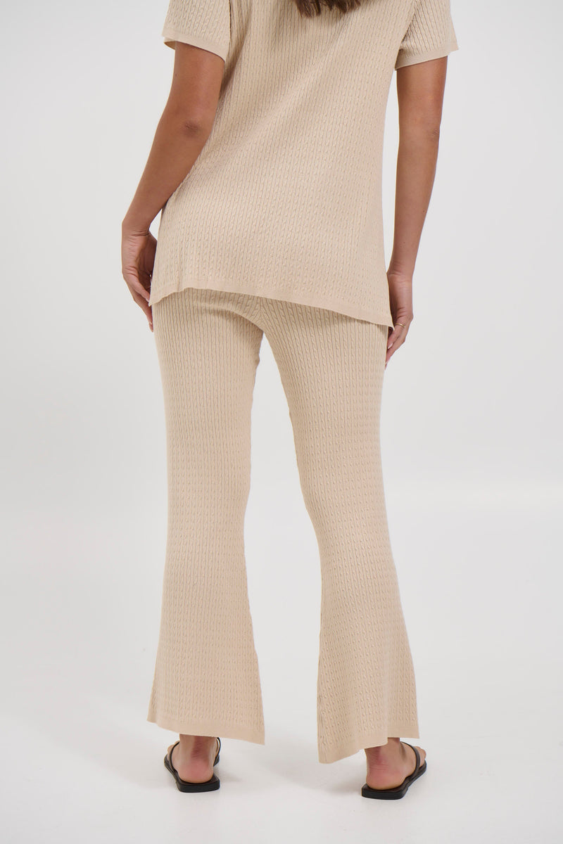 Leighton Ribbed Pant Almond