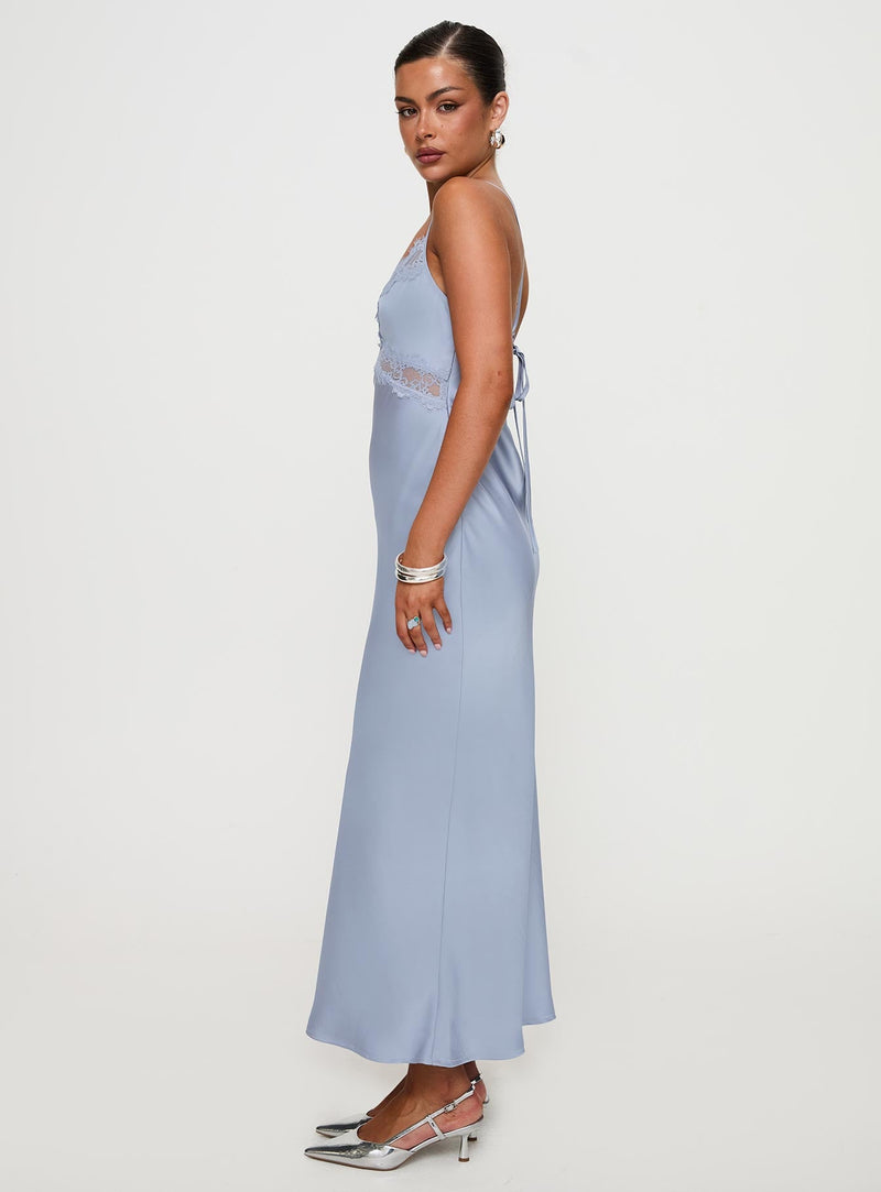Treasure Bias Cut Maxi Dress Blue