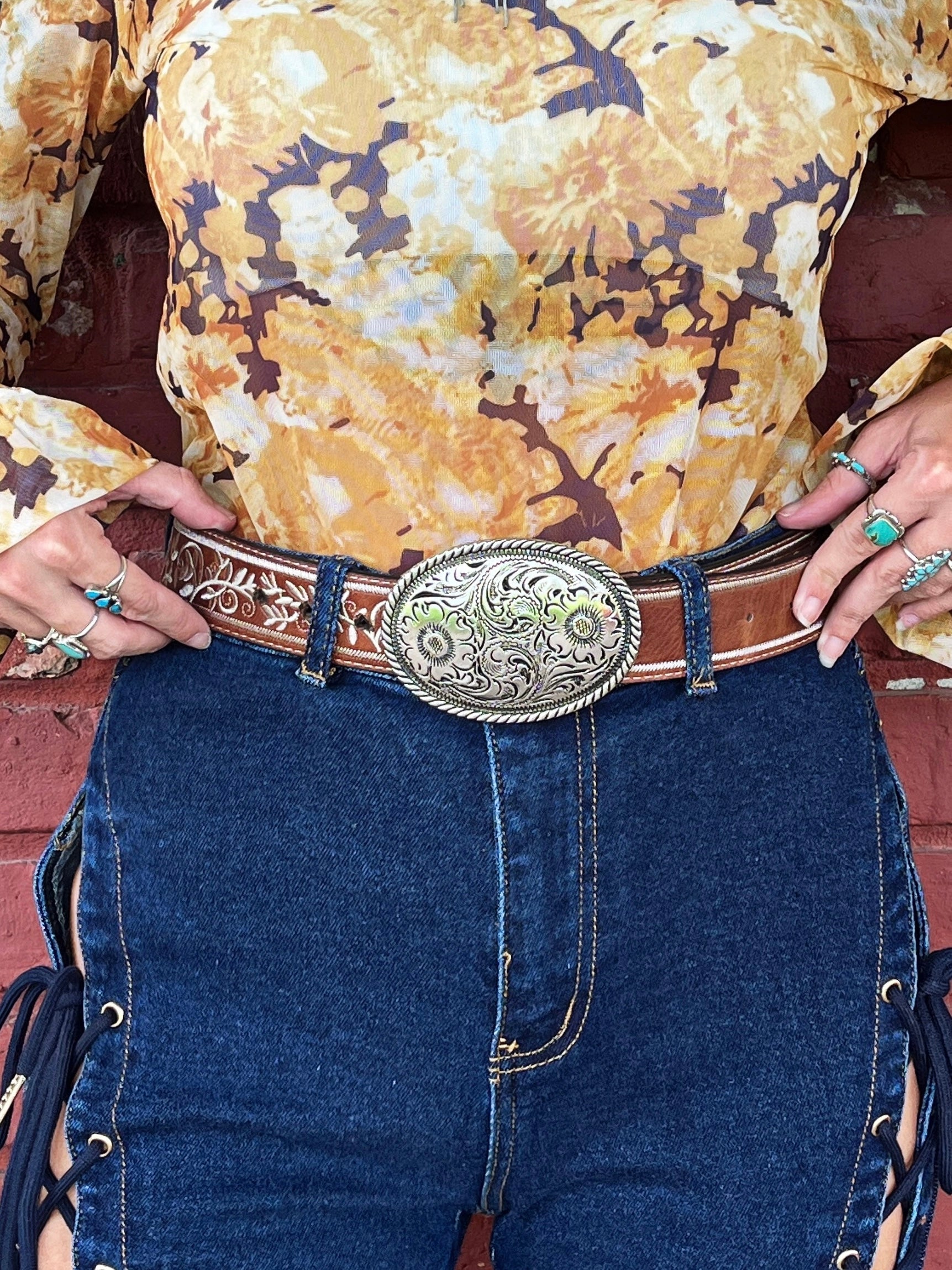 Wrapped in Flowers Embroidered Belt