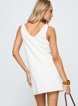 Keonie Keyhole Smock Mini Dress White