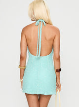Natali Halter Mini Dress Blue