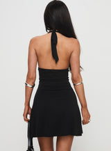 Tinisie Halter Mini Dress Black