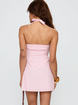 Isabetta Halter Mini Dress Pink