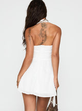 Scarlytte Halter Mini Dress White