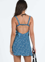 Georgia Mini Dress Blue Floral
