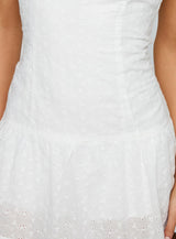 Veyla Frill Playsuit White