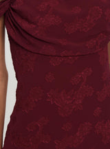 Azura Off The Shoulder Maxi Dress Burgundy