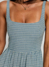 Cartmel Check Maxi Dress Navy