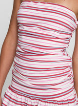 Juicie Strapless Mini Dress Pink / White Stripe