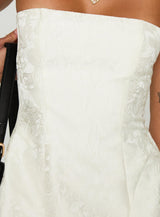Heaven Sent Strapless Mini Dress White