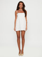 Ortega Mini Dress White Broiderie