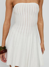 Alaini Strapless Knit Mini Dress White