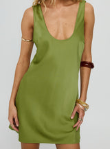 Kalyssia Tie Back Shift Mini Dress Green