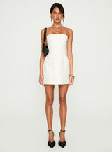 Heaven Sent Strapless Mini Dress White