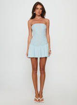 Envie Strapless Mini Dress Blue
