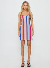 Yazmine Knit Mini Dress Multi Stripe