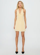 Laraline Halter Mini Dress Lemon