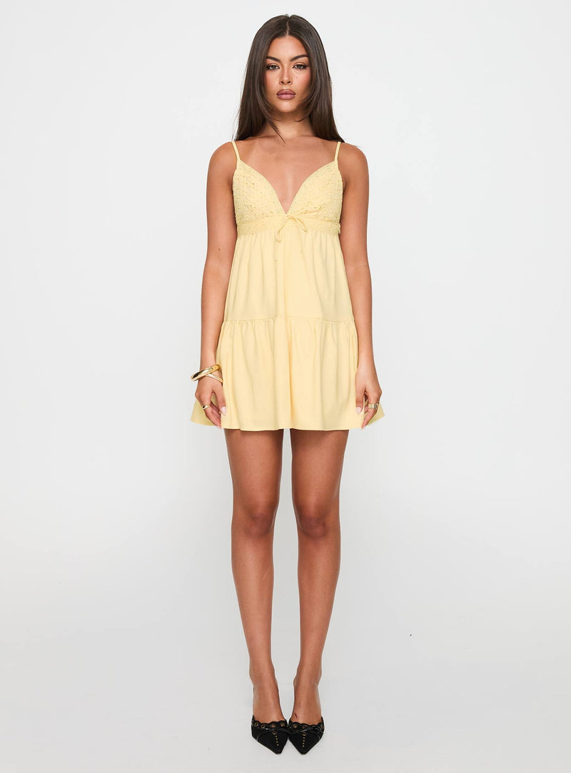 Nicoletta Mini Dress Lemon