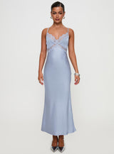 Treasure Bias Cut Maxi Dress Blue