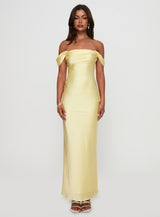 Azura Off The Shoulder Maxi Dress Yellow