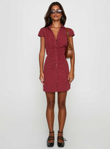 Arianwyn Mini Dress Burgundy