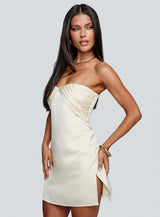 Irena Strapless Mini Dress Champagne