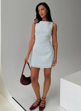Alfalfa Mini Dress Blue Check