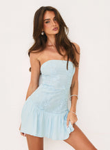 Envie Strapless Mini Dress Blue