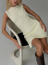 Kandy Knit Mini Dress Cream