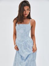 Angeleina Maxi Dress Blue Floral