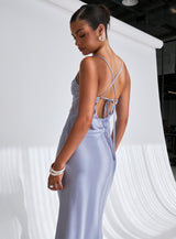 Treasure Bias Cut Maxi Dress Blue