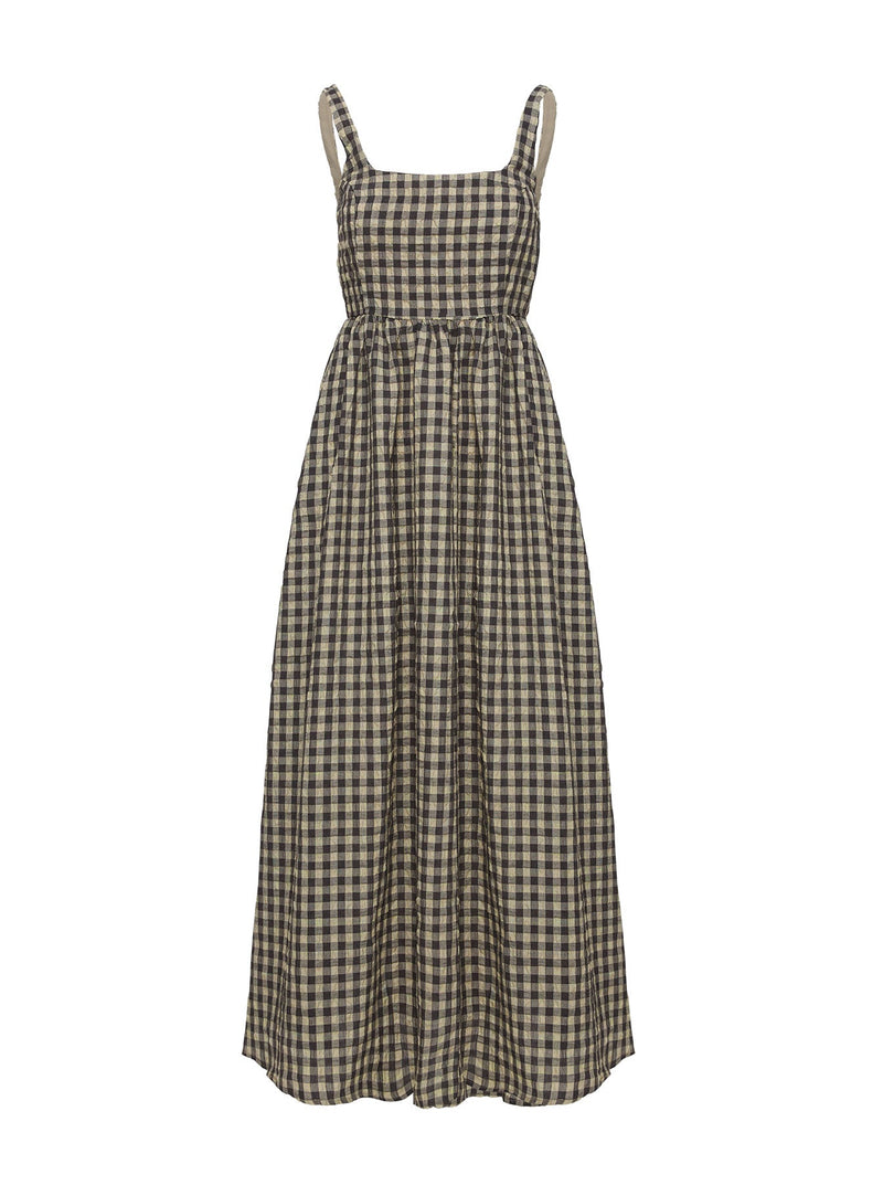 Cartmel Check Maxi Dress Black / Cream