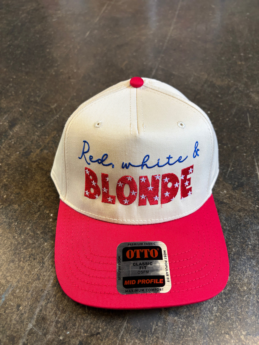 Red White & Blonde Trucker Hat