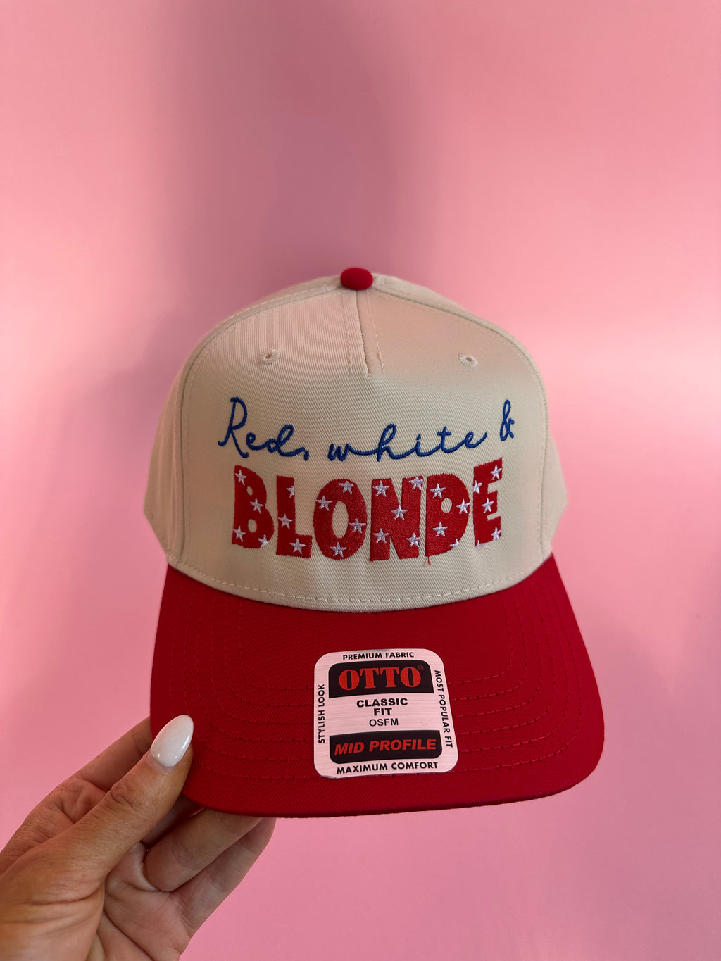 Red White & Blonde Trucker Hat