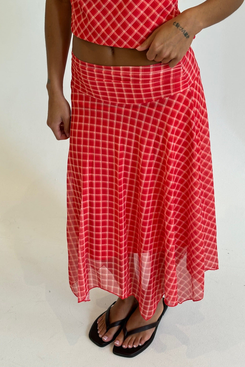 Adeline Midi Skirt Red