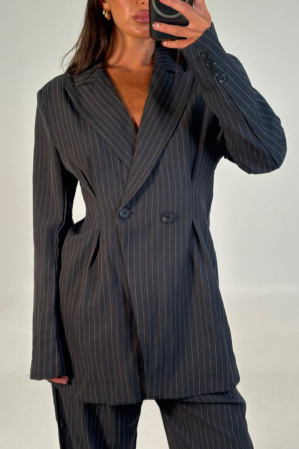 Kassandra Pinstripe Set Grey