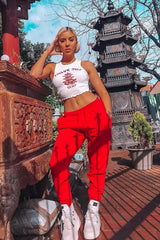 Stole Your Boyfriend's Oversized Jogger - Red